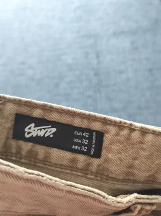 Pantalón vaquero ancho Pull&Bear beige 46