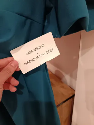 Vestido Turquesa Manga Abullonada