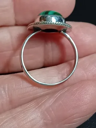 Anillo Plata Ley Malaquita
