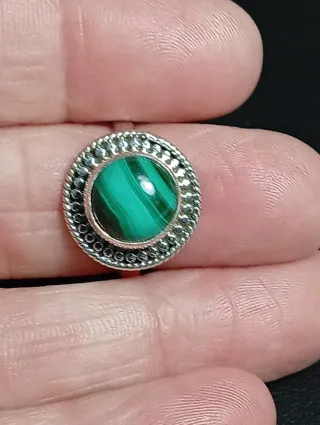 Anillo Plata Ley Malaquita