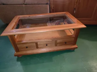 Mesa comedor madera con sillas, aparador,mesa baja