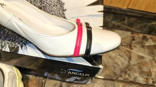 Zapatos de piel ANGELIS blancos y rosas
