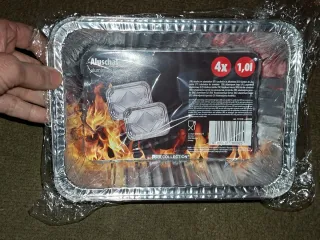 4 Bandejas de Aluminio para Barbacoa