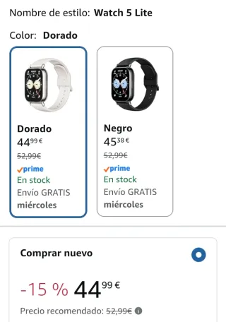 Reloj Xiaomi Redmi Watch 5 Lite Dorado