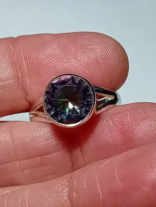 Anillo Plata Ley Piedra topacio mistico