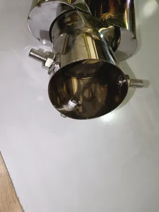 Tubo Escape Doble Salida Oblicua Azul