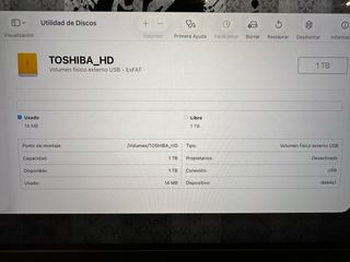 Disco Duro Externo Toshiba 1TB