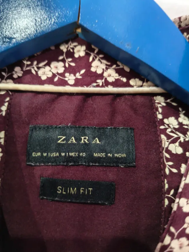Camisa Zara floral marron