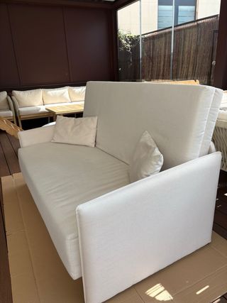 Sofá Cama Sofía Beige Crema  150x190 como nuevo