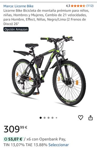 Bicicleta Montaña 26 Negra y Amarilla