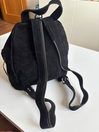 Mochila Mujer Serraje Flecos Negra El Corte Inglés