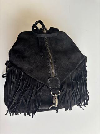 Mochila Mujer Serraje Flecos Negra El Corte Inglés