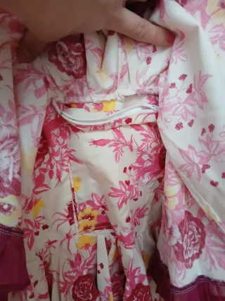 Vestido de flamenca rosa de flores