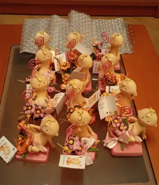 12 Figuras Bebé Bautizo Flores