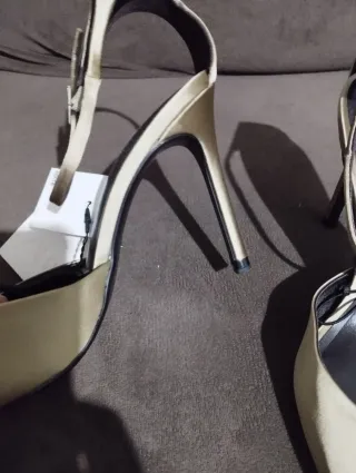 Zapatos Zara satinado Tacon Correa