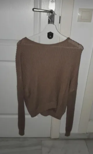 Jersey punto marrón mujer