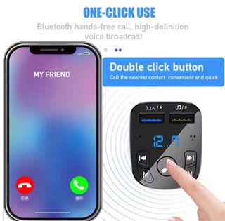 Transmisor FM coche. Reproductor USB. Cargador..