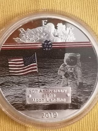Moneda Conmemorativa Aterrizaje Lunar 2019