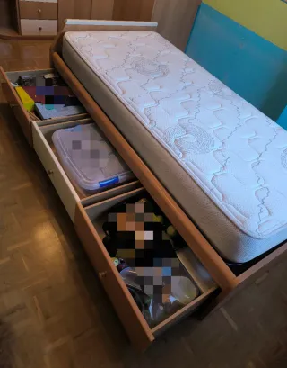 Cama con 3 cajones + colchón, regalo funda nórdica