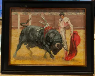 Cuadro taurino: Pase de muleta