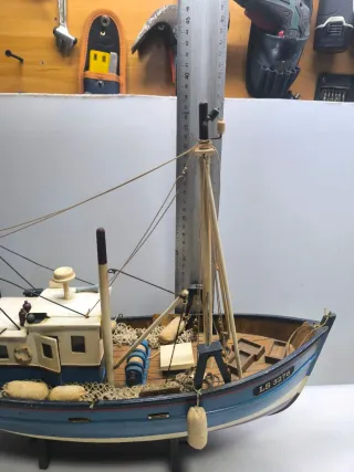 Maqueta Barco Pesca Madera Detallada