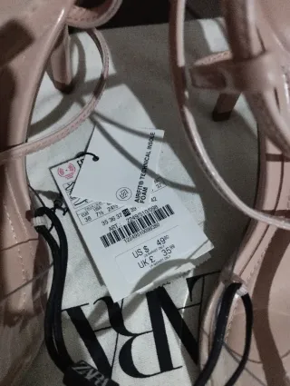 Zapatos Zara Tacon Transparente Rosa