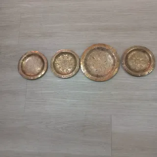 4 Platitos de cobre decorados