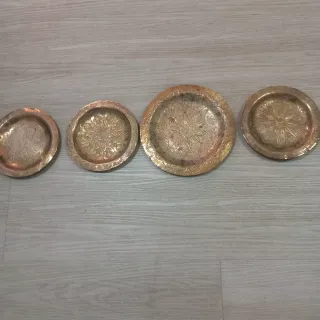 4 Platitos de cobre decorados