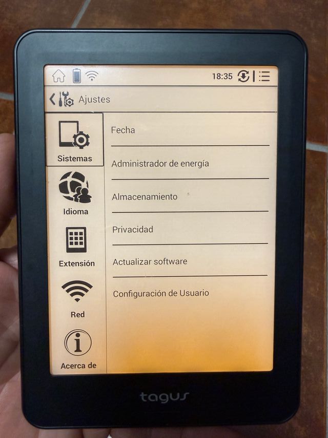 Libro electrónico Tagus Gaia con luz