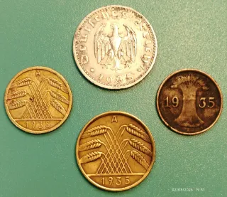 Monedas Alemania 1935 III Reich .