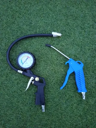 Manómetro y pistola de aire