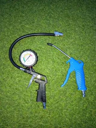 Manómetro y pistola de aire