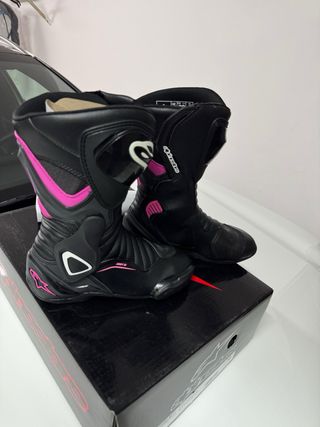 Botas Alpinestars SMX 6 Mujer Negras/Rosas