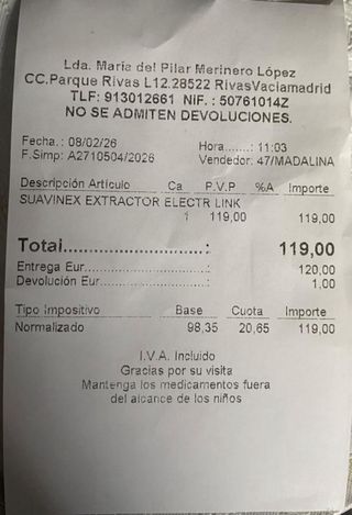 Sacaleches Eléctrico Suavinex Zero.Zero