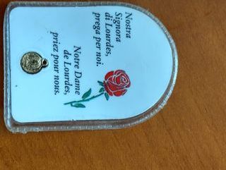 Immagine votiva Madonna di Lourdes con medaglietta