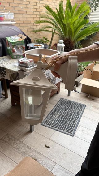 Farol de pared blanco hierro fundido