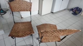 Sillas de mimbre y metal