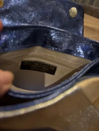 Bolso de piel patchwork. Asa de cadena y piel.