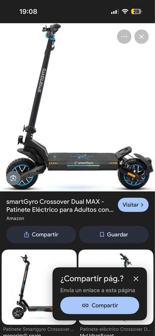 Patinete Eléctrico SmartGyro Negro y morado