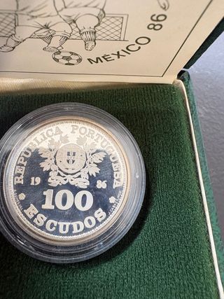 Moneda Plata 925 Portugal 100 Escudos México 86
