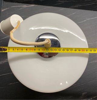 Lampadario Vintage Vetro Opalino Bianco Floreale