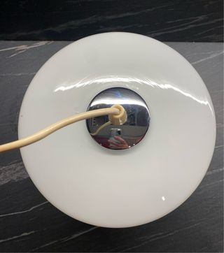 Lampadario Vintage Vetro Opalino Bianco Floreale