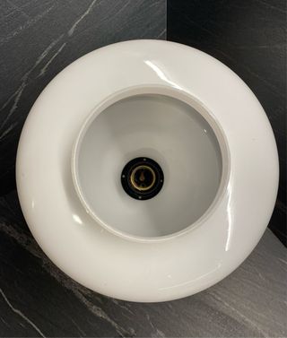 Lampadario Vintage Vetro Opalino Bianco Floreale