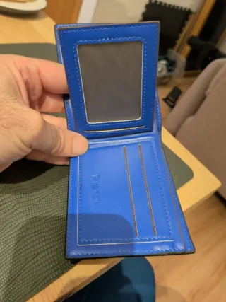 Cartera Billetera Negra y Azul