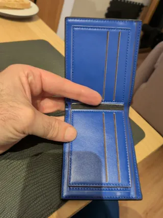 Cartera Billetera Negra y Azul