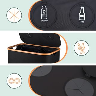 Cesto de reciclaje botellas plástico-vidrio 140L