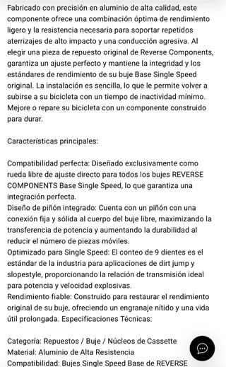 Piñón Reverse Driver 13T Single Speed