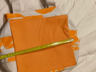 Bolsa de playa floral naranja y blanco