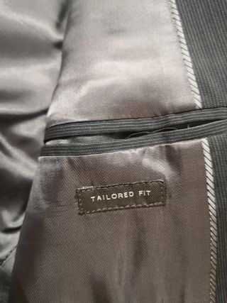 Chaqueta Zara hombre gris tailored fit talla 46