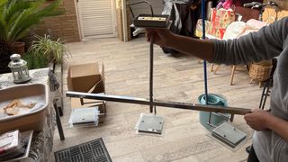 Lámparas de salón (2) plata y cristal